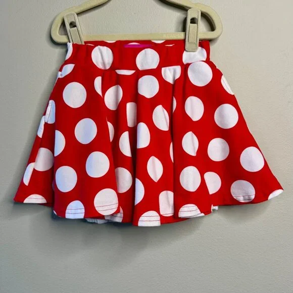 DISNEY PARKS Tokyo Minnie Skort Ruffle Bloomers 4-5 110 Red Polka Dot Unique HTF - Picture 2 of 9
